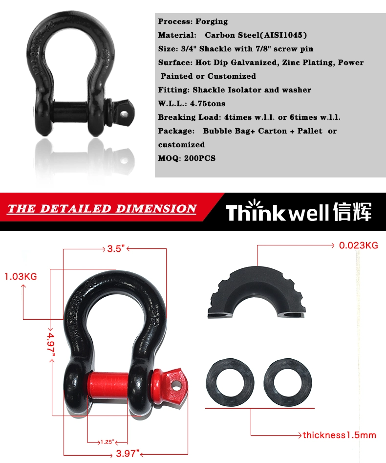 Wholesale High Tensile 4 Part Metal Paracord Shackles