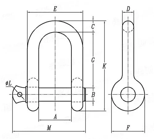 Hot Forged JIS Type Marine Screw Pin Shackle Adjustable 3/4 Metal Shackles Stainless Steel Bow Shape Anchor Shackle